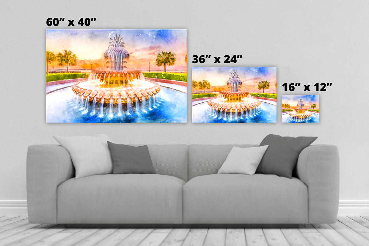 Pineapple Fountain - Charleston Canvases