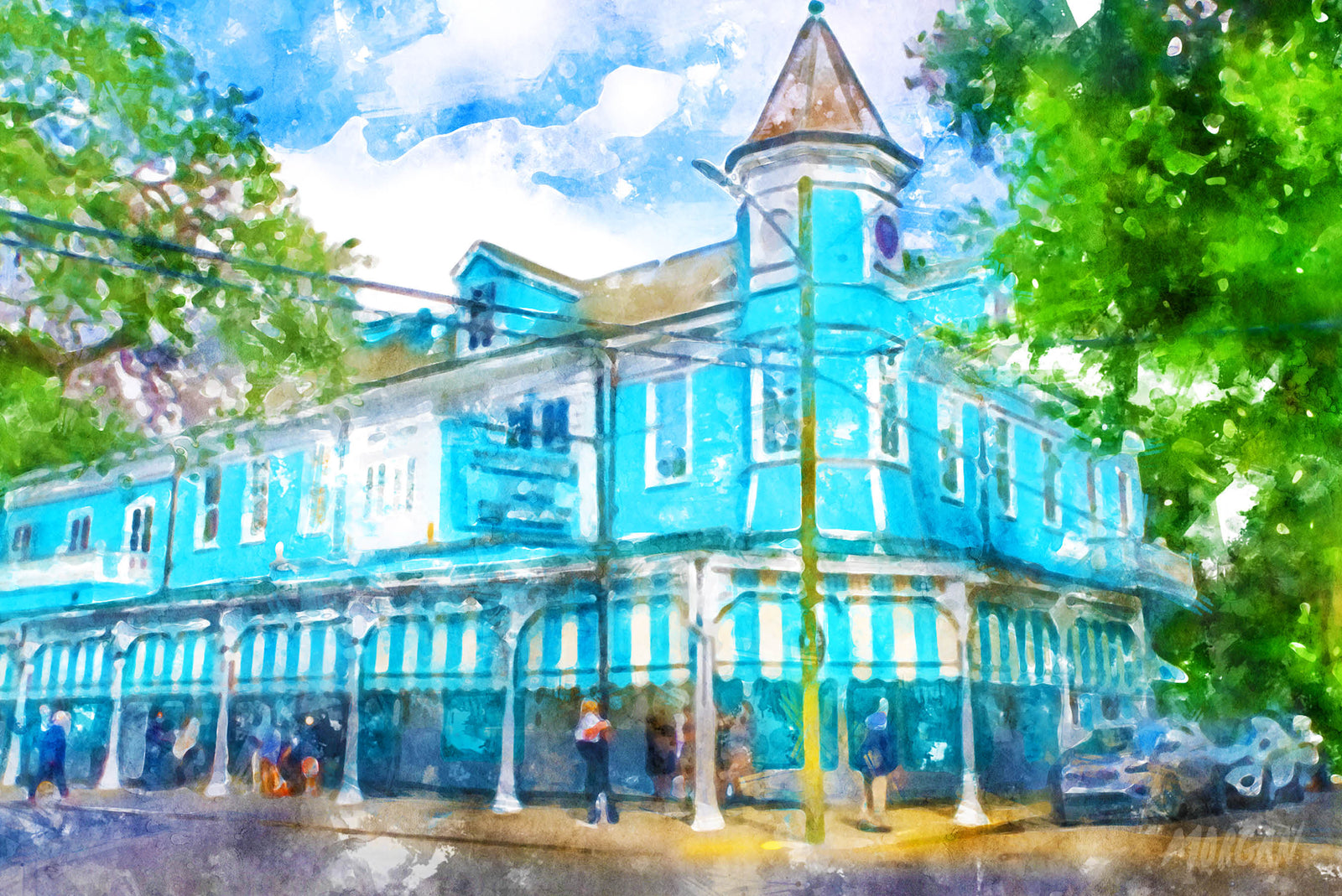 Commander's Palace New Orleans LA Watercolor Painting
