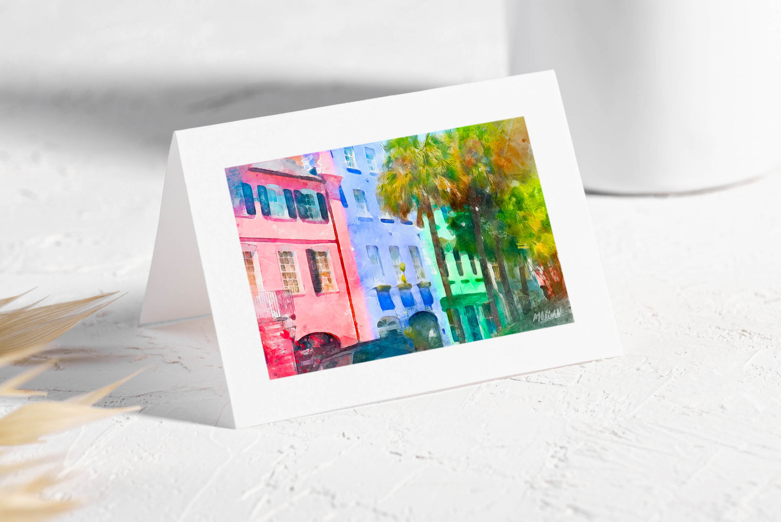 Rainbow Row Watercolor Art Cards