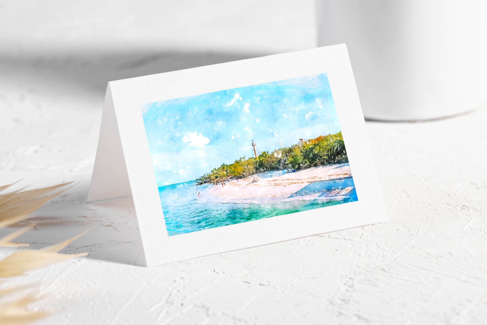 Sanibel Lighthouse Florida Art Card