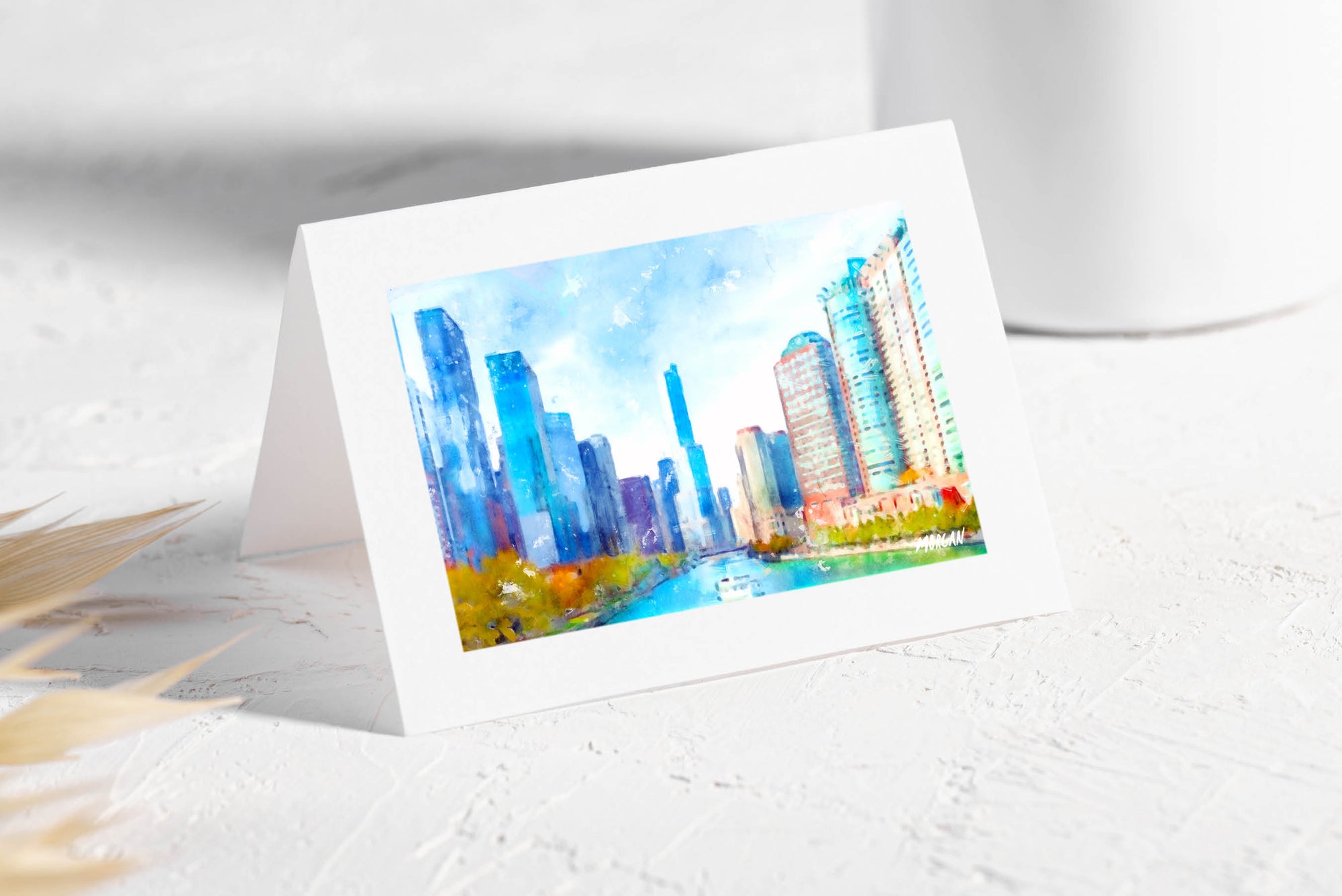 Chicago River Greeting Card/Blank Art Card
