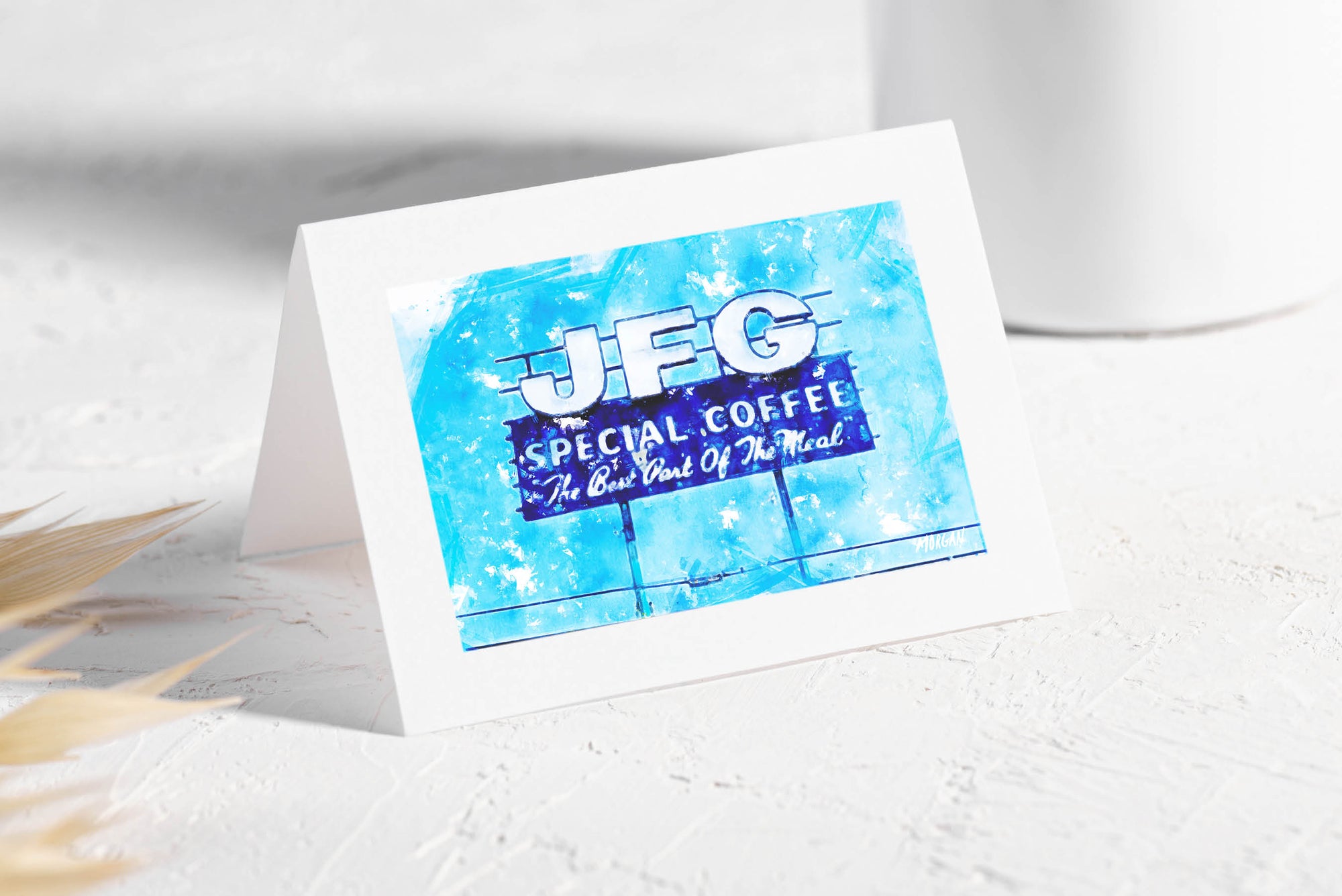 JFG Coffee Sign Knoxville Greeting Card - Iconic photos