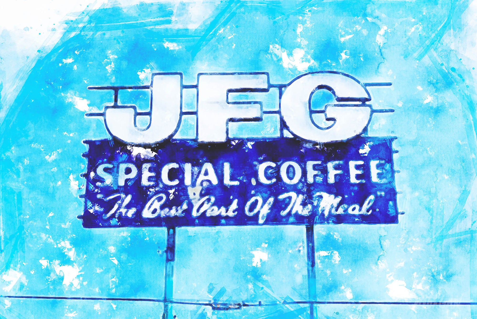 JFG Coffee Sign Knoxville Watercolor Painting