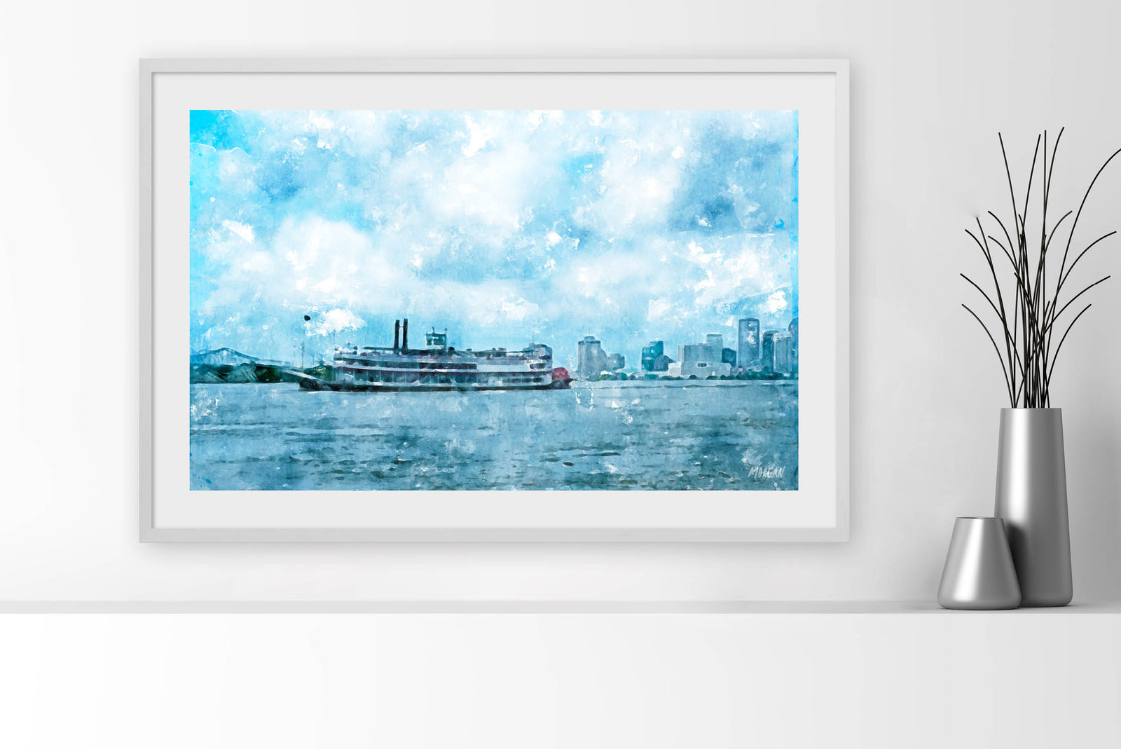 New Orleans Waterfront/Skyline Framed Art Prints