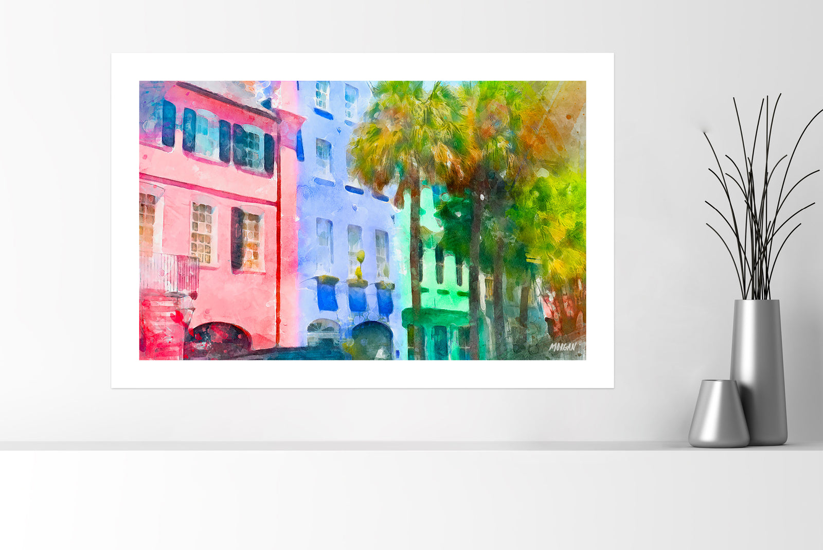 Rainbow Row Watercolor Art Prints