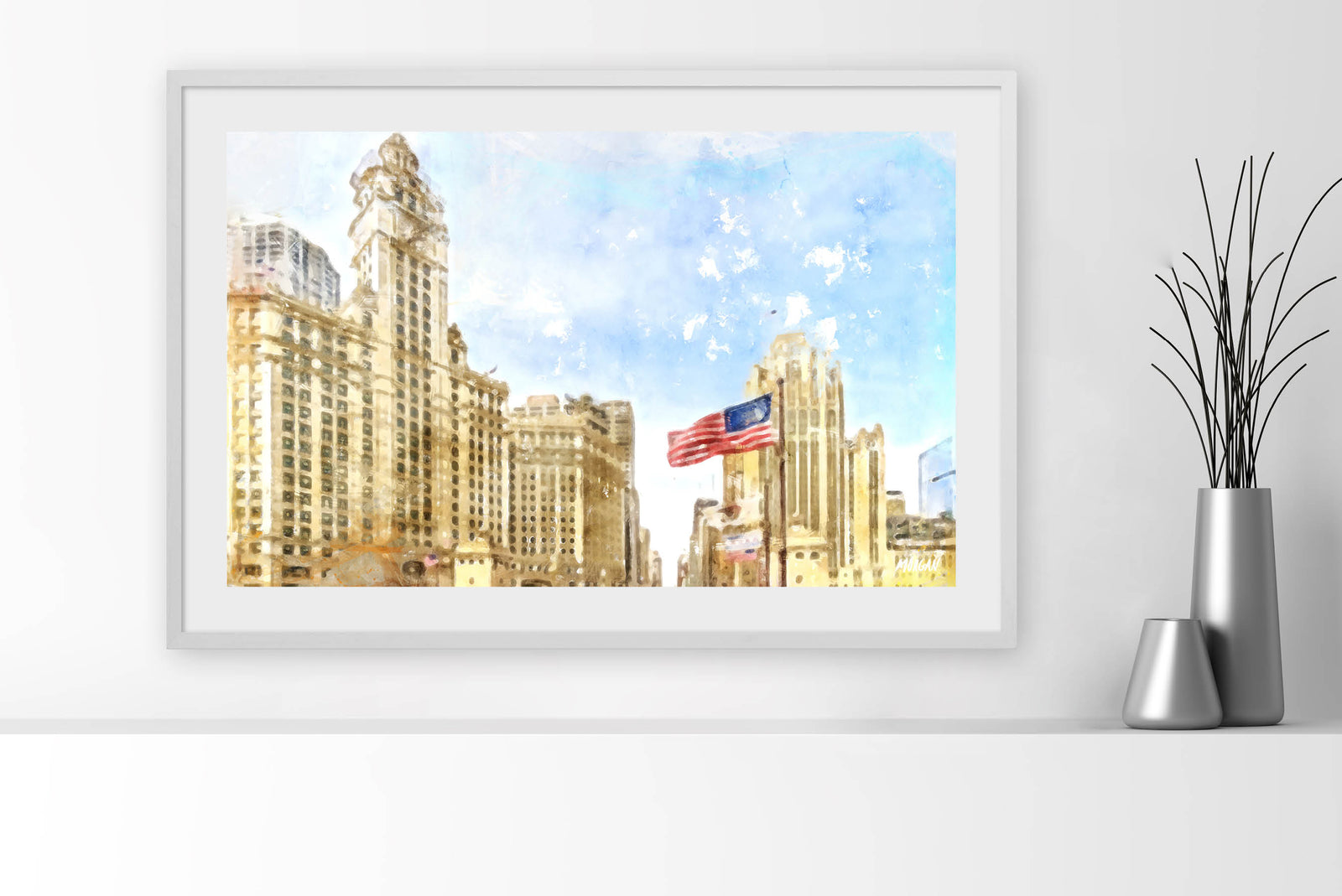 Mag Mile Chicago IL Iconic Places Framed Art Prints