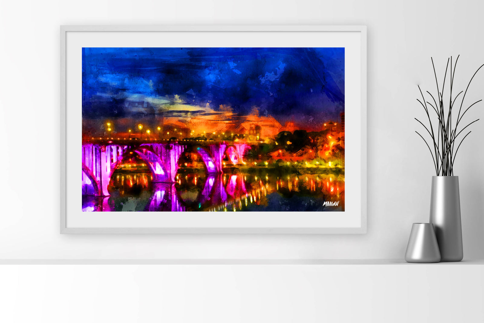 Henley Street Bridge Knoxville TN Framed Art Prints