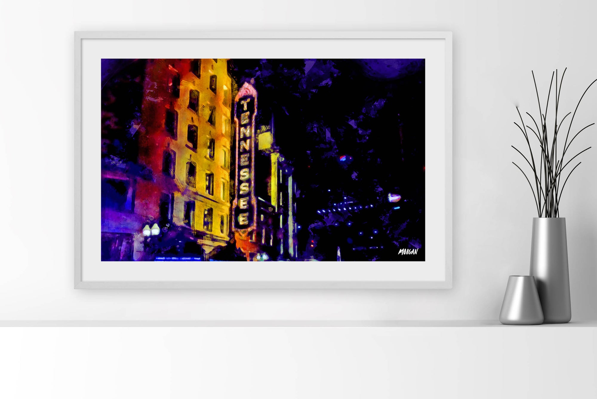 Downtown Knoxville Gay Street Tennessee Sign at night Art Prints