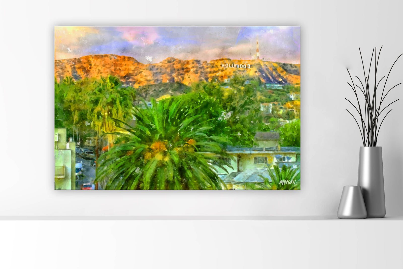 Hollywood Sign Watercolor Canvases