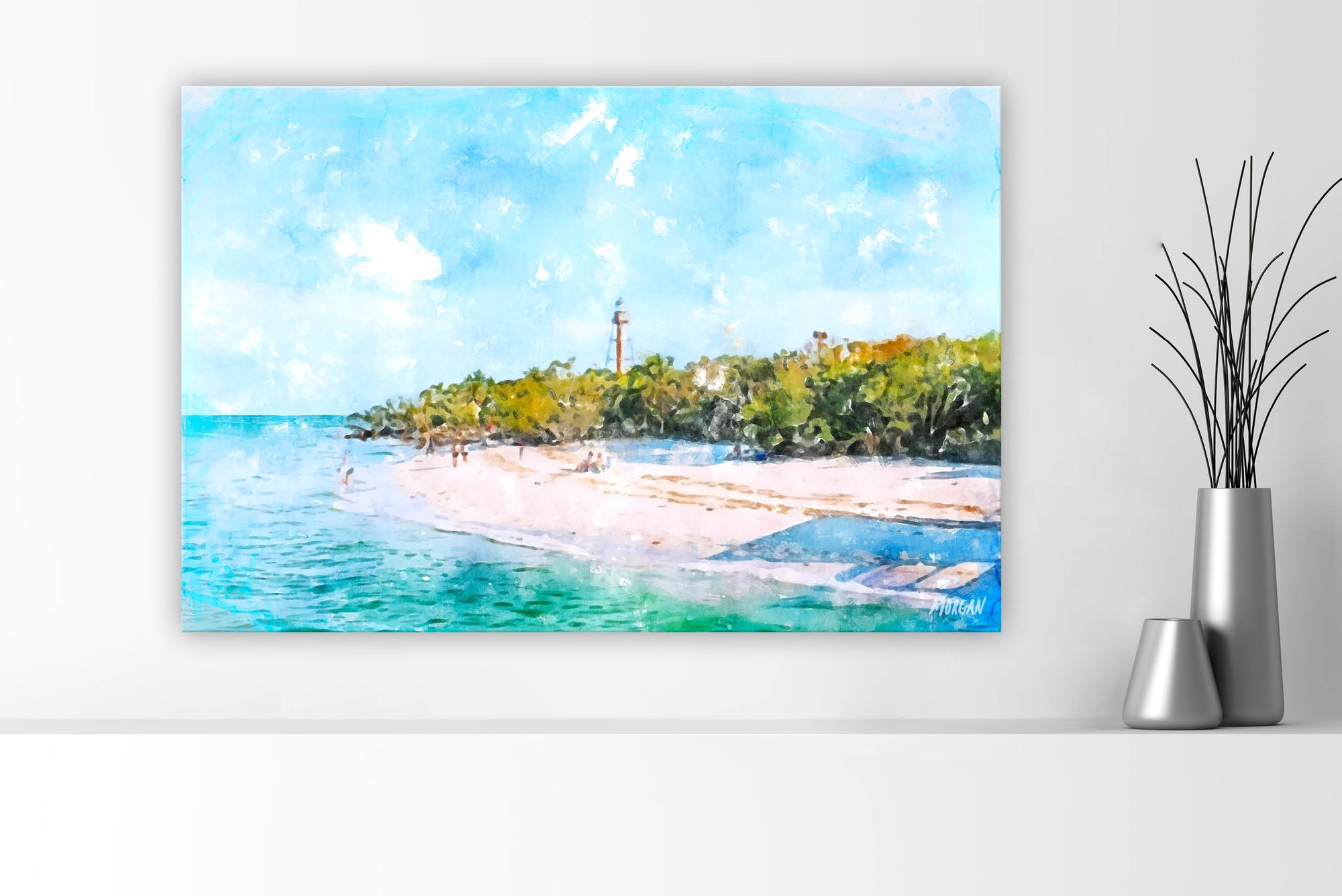 Sanibel Lighthouse Charleston Watercolor Canvases