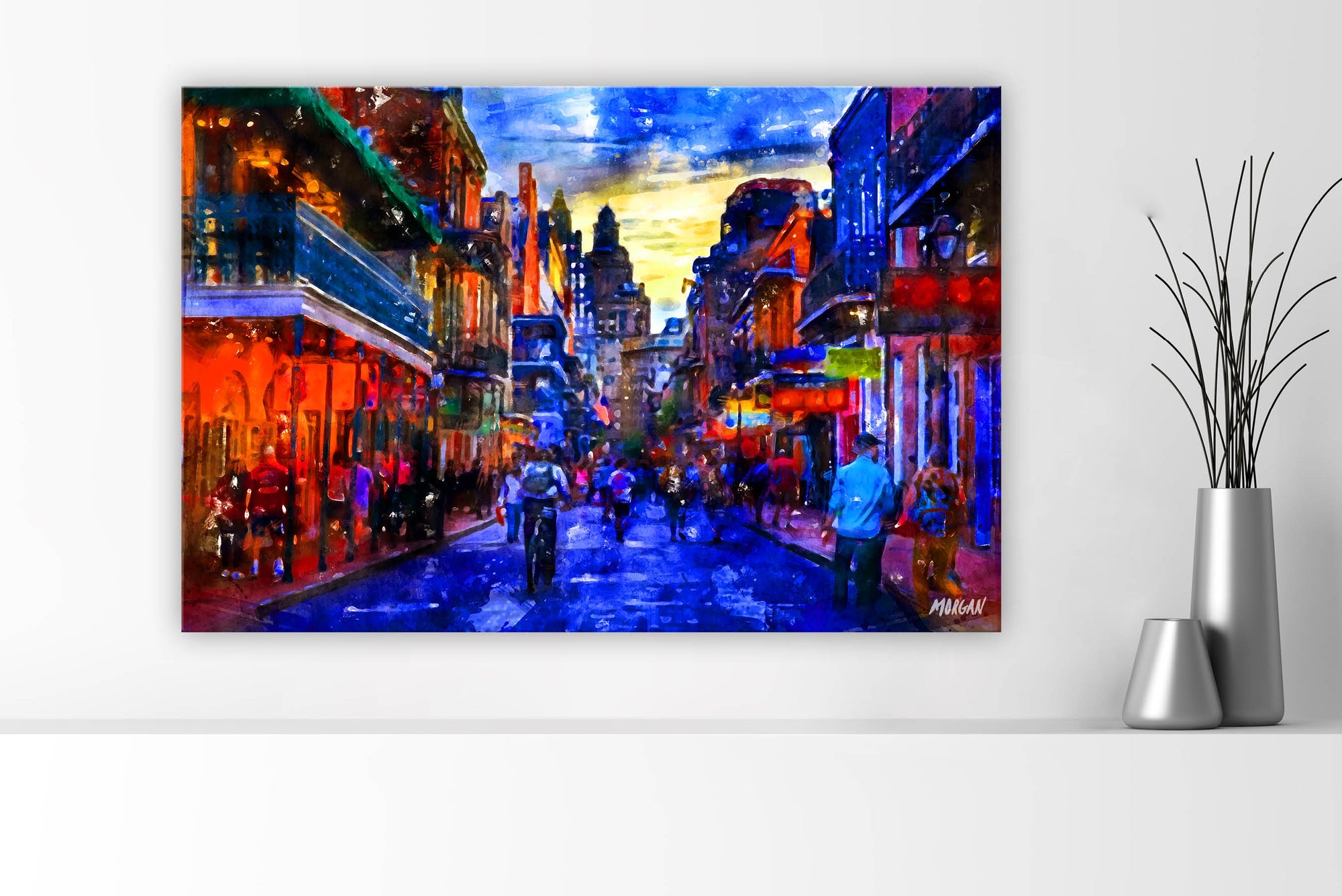 Bourbon Street New Orleans at night Wall Canvases