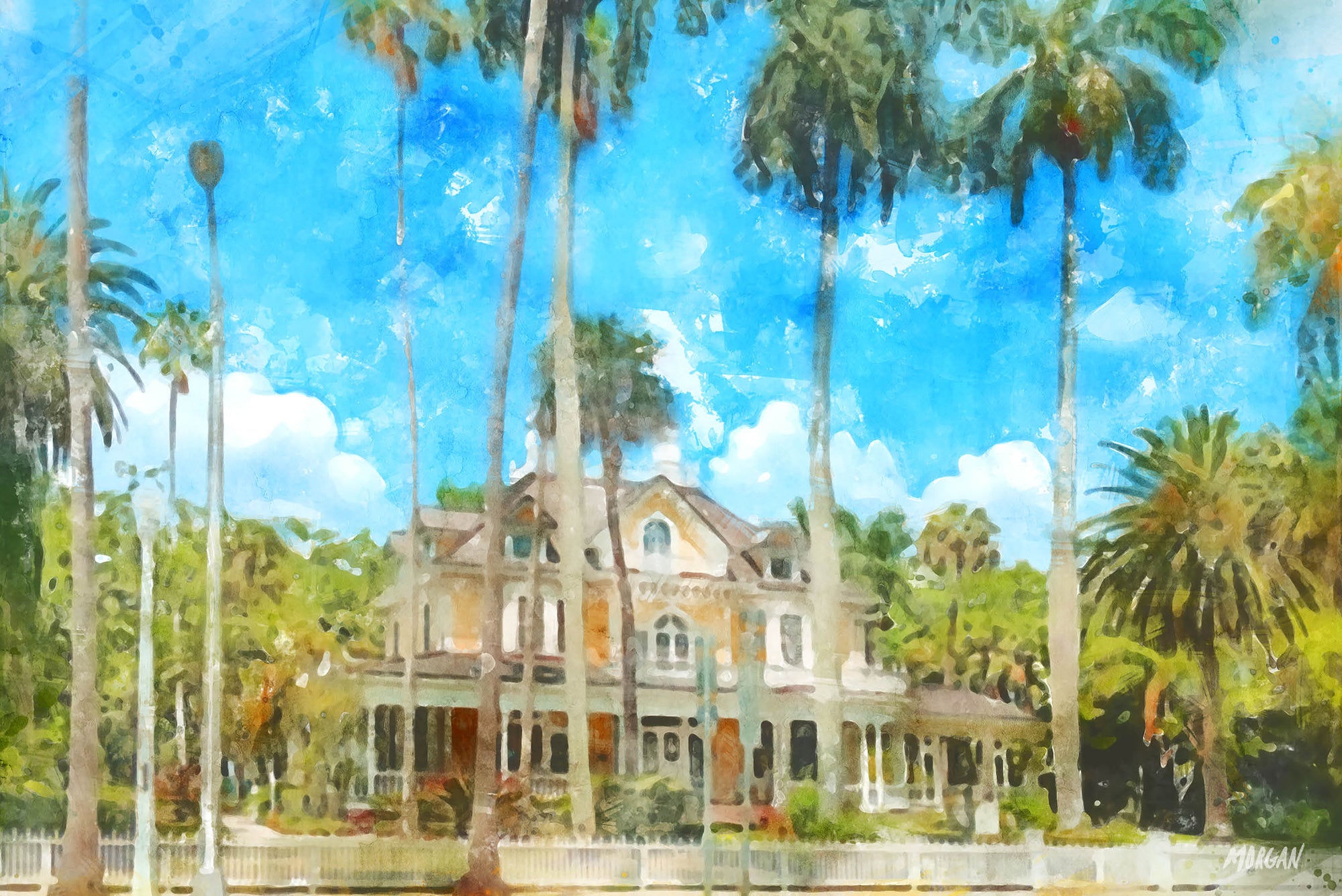 Burroughs Home & Gardens Watercolor Painting