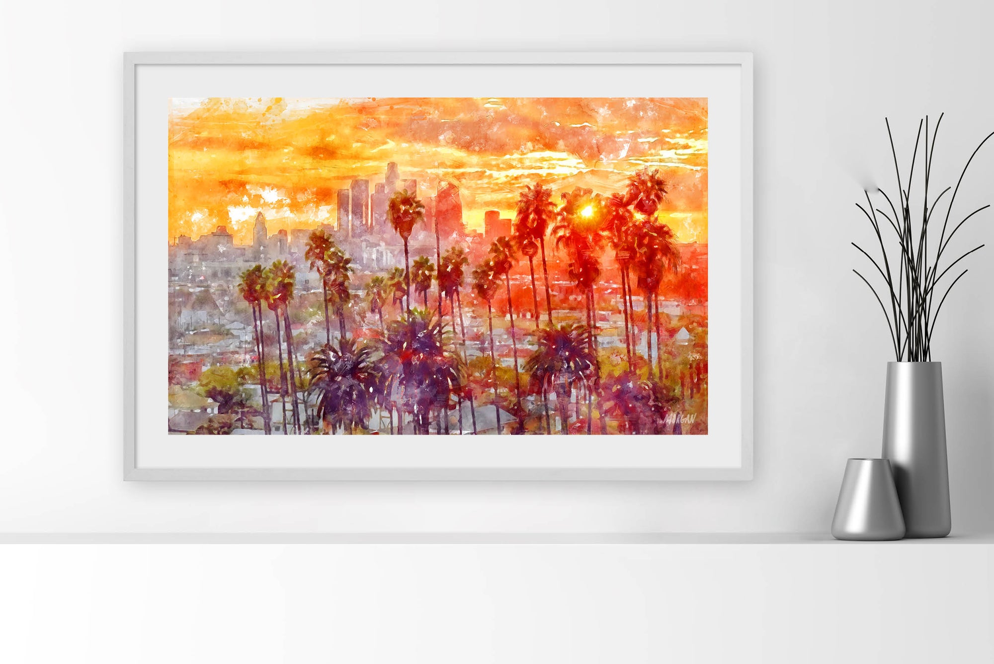 Los Angeles Skyline Framed Art Prints