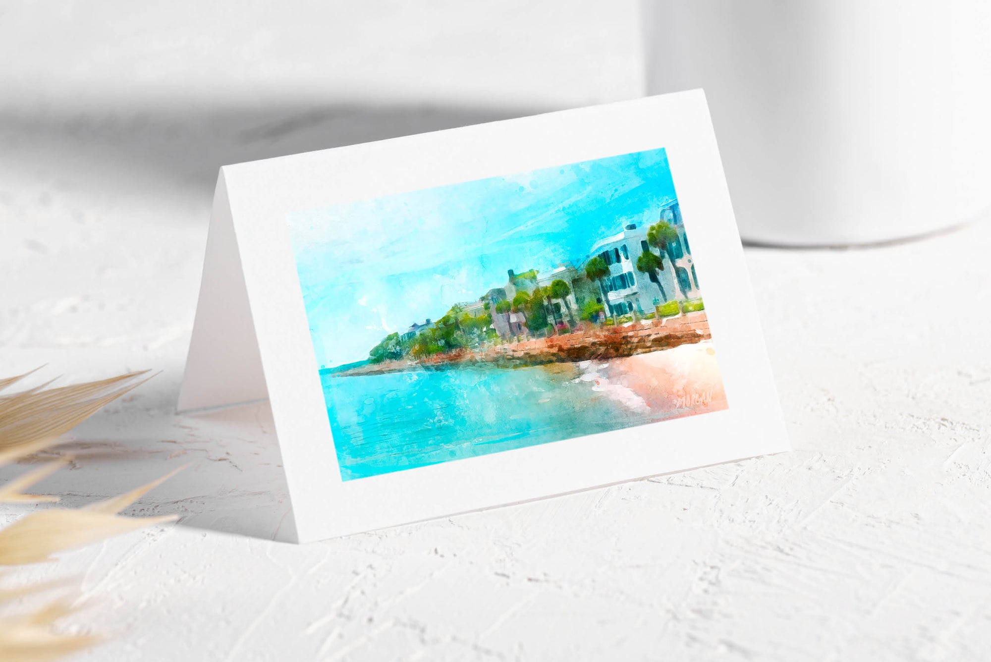 The Battery Watercolor Art Card