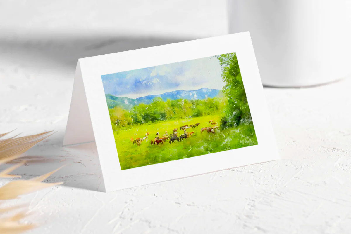 Horses at Cades Cove Greeting Card Product