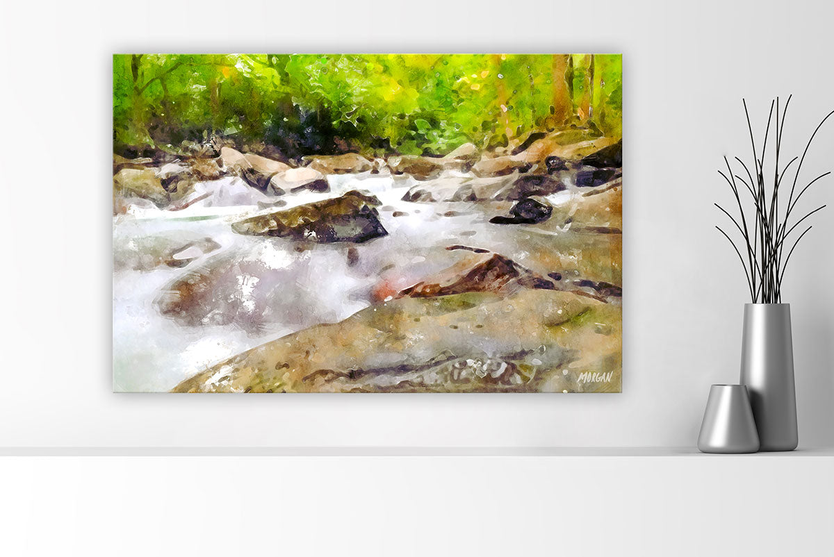 Mountain Stream Art Canvas Product