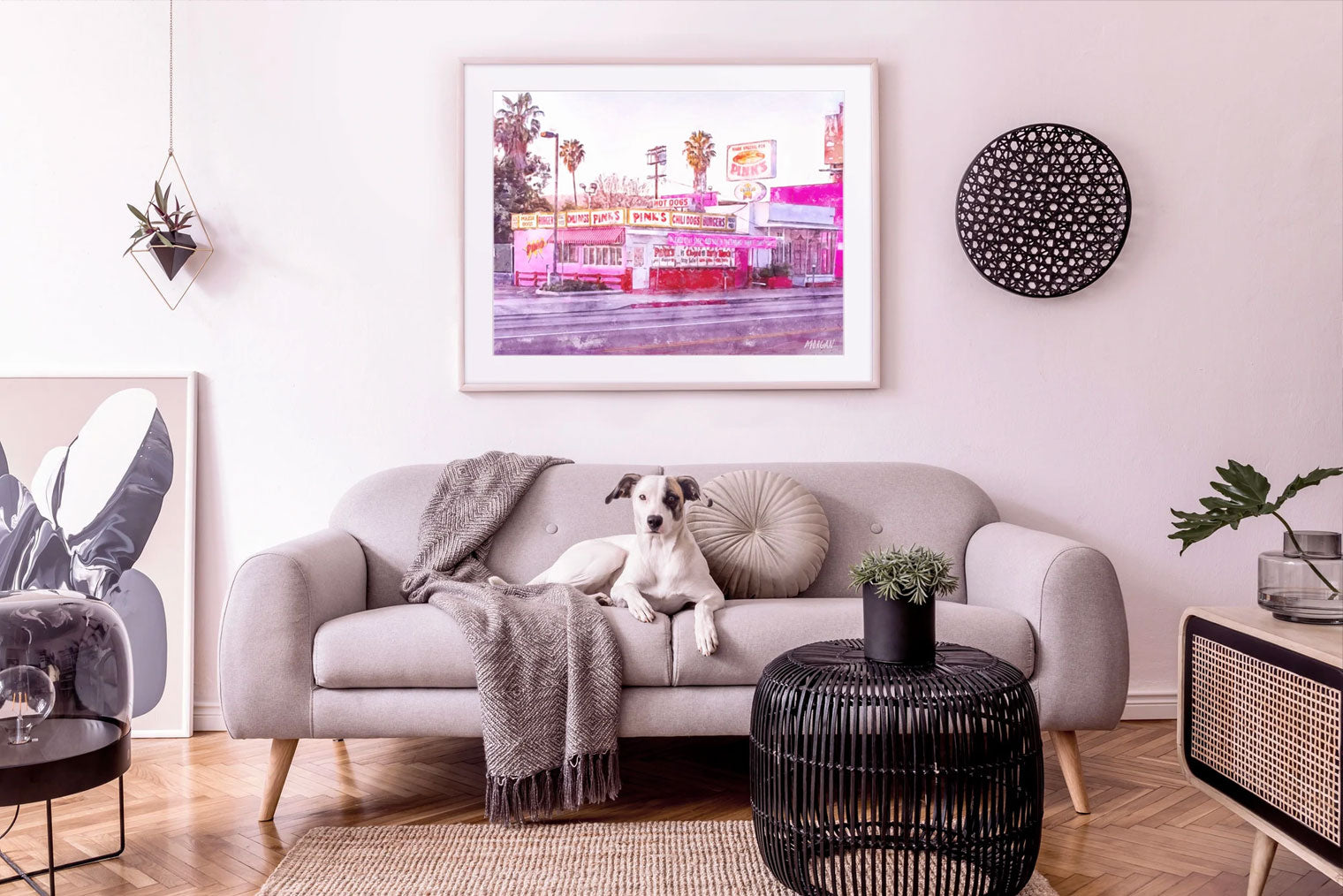 Pink's Hot Dogs Framed Art Print