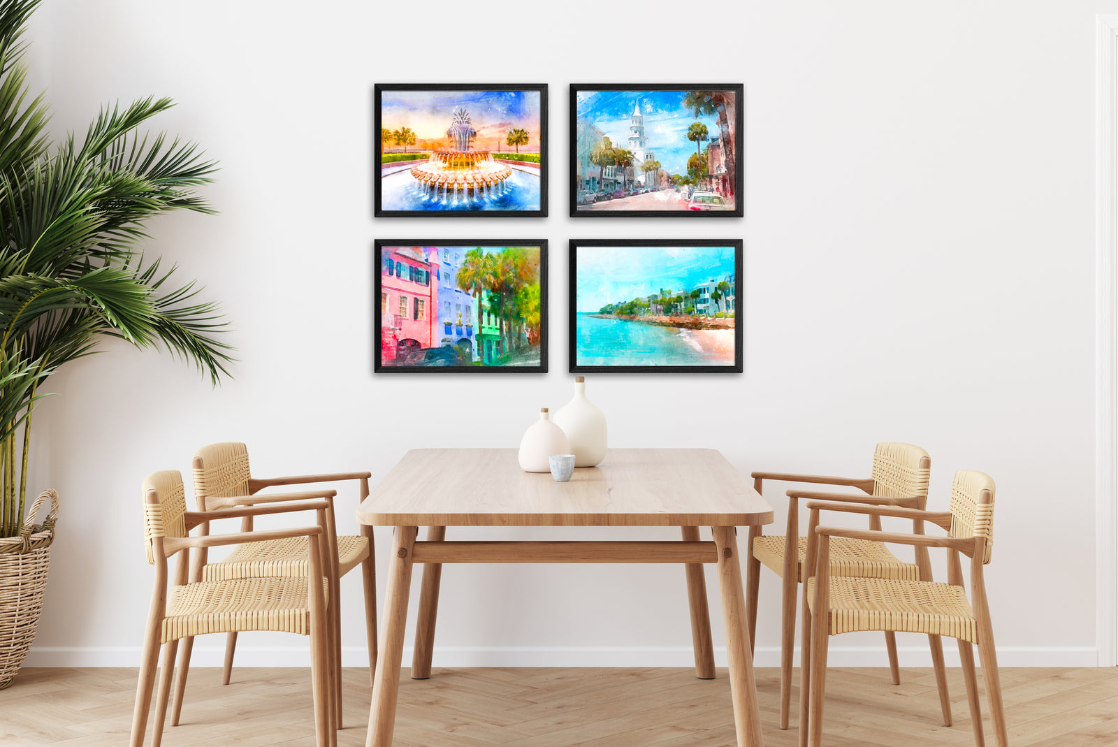 Black Framed Canvases of Charleston