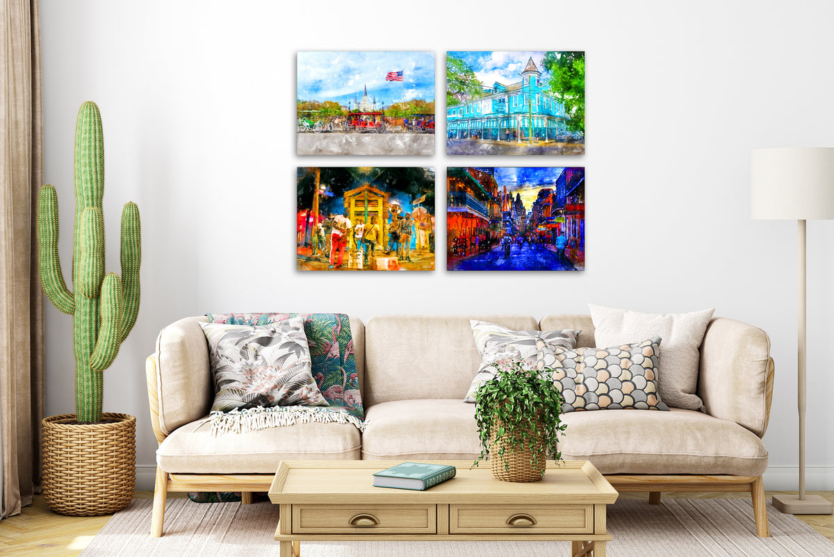 New Orleans Canvases Set of 4 (Image Size 16&quot;x12&quot;)