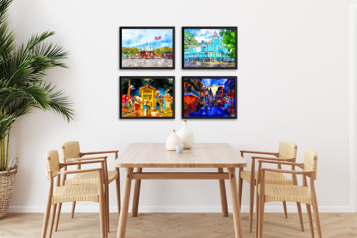 New Orleans Canvases Set of 4 (Image Size 16&quot;x12&quot;)
