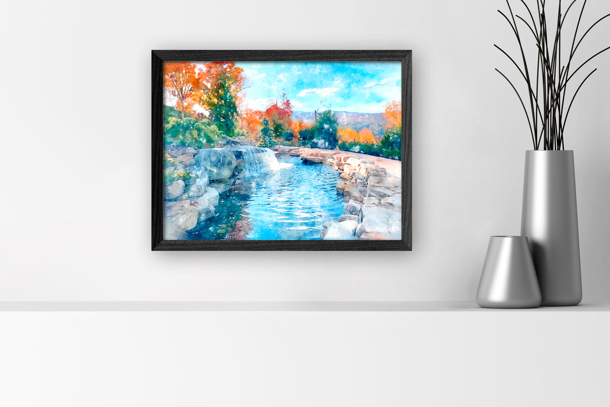 Away from it All – Smoky Mountains small canvas art print with black frame.
