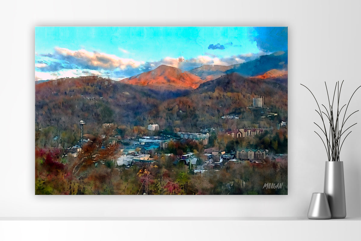 Last Rays – Smoky Mountains extra large canvas art print.