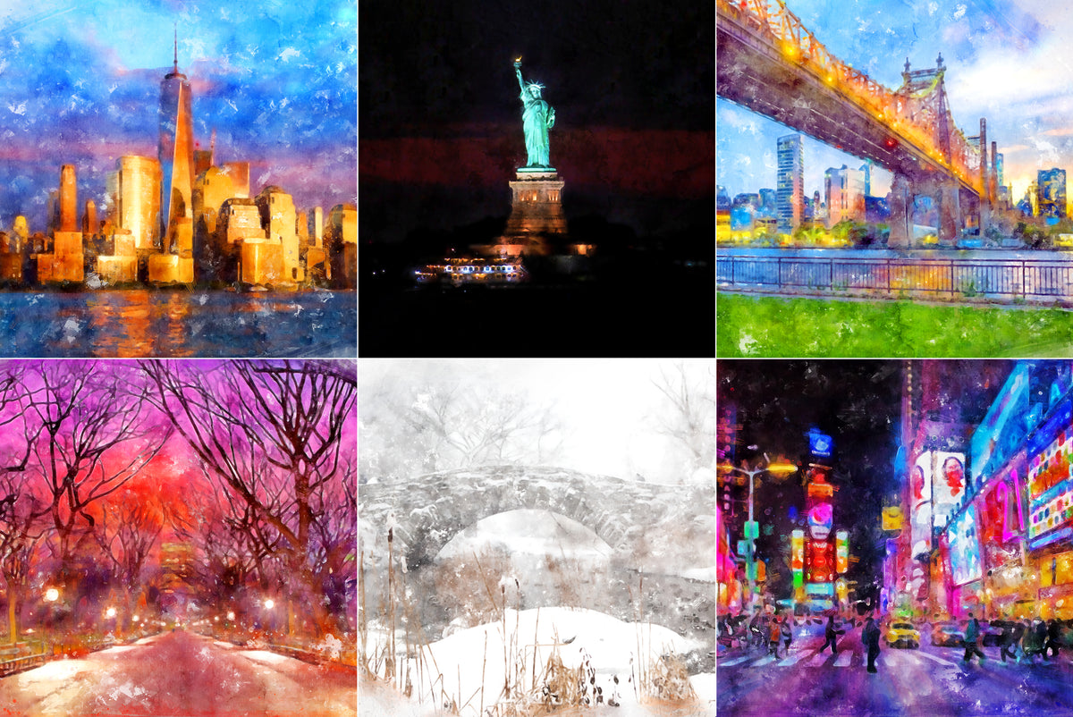 New York Framed Art Prints Set of 6 