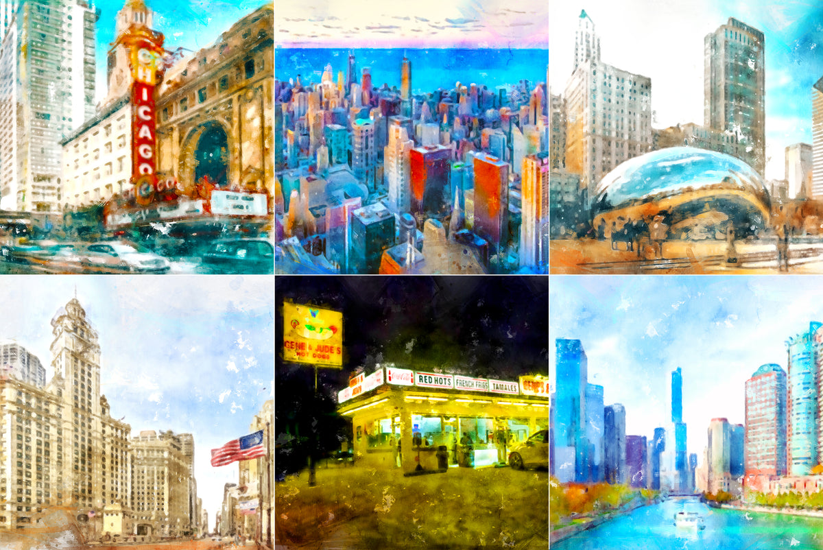 Chicago Art Prints Set of 6