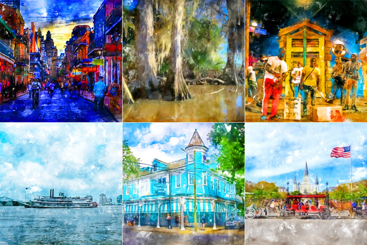 New Orleans Art Prints Set of 6