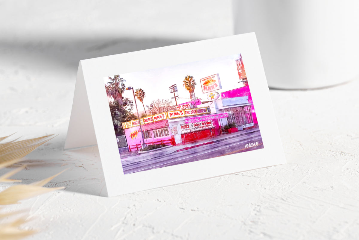 Pink&#39;s Hot Dogs - Los Angeles Art Cards