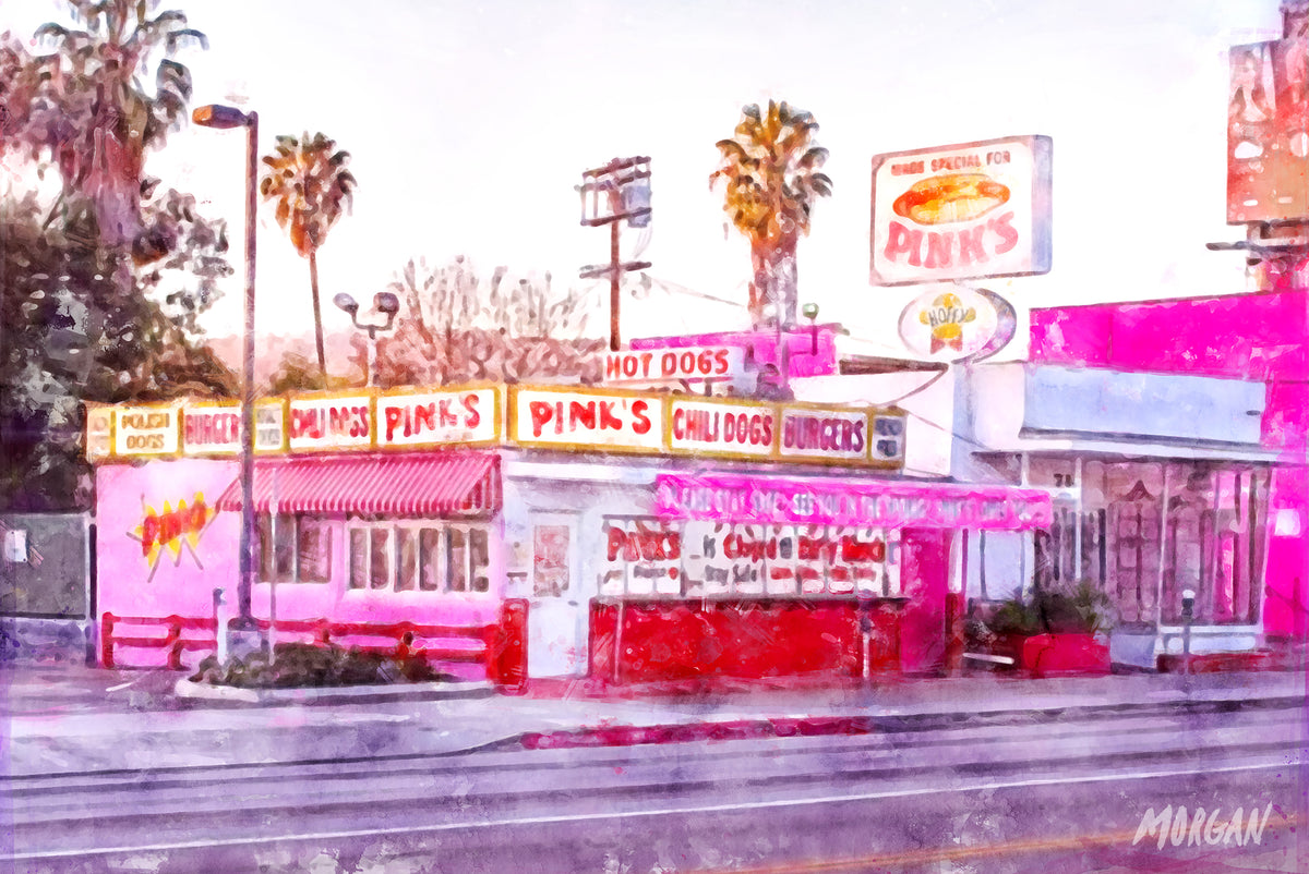 Pink&#39;s Hot Dogs - Los Angeles Art Cards