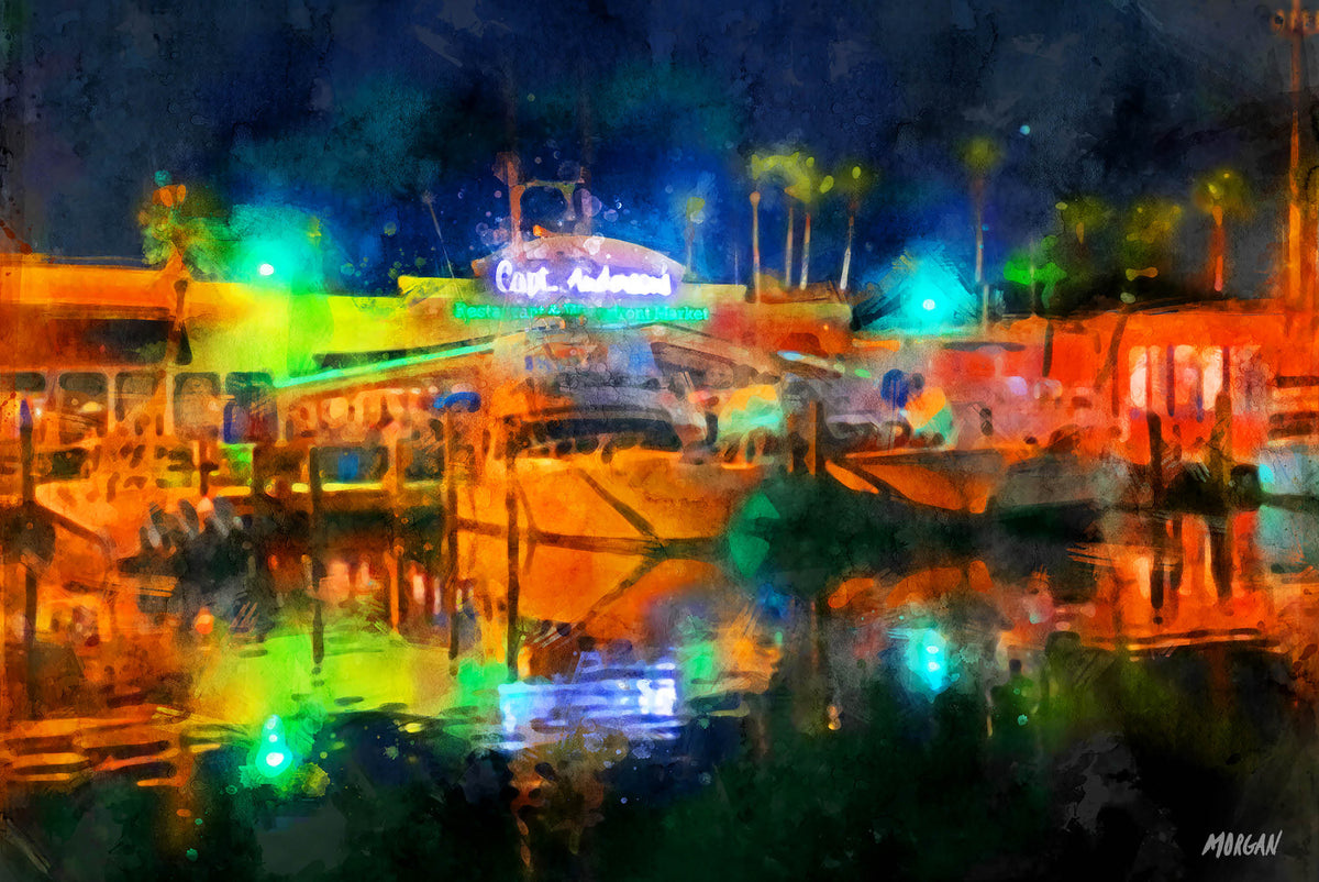 Captain Anderson&#39;s - Panama City Beach Water Colored Art Print