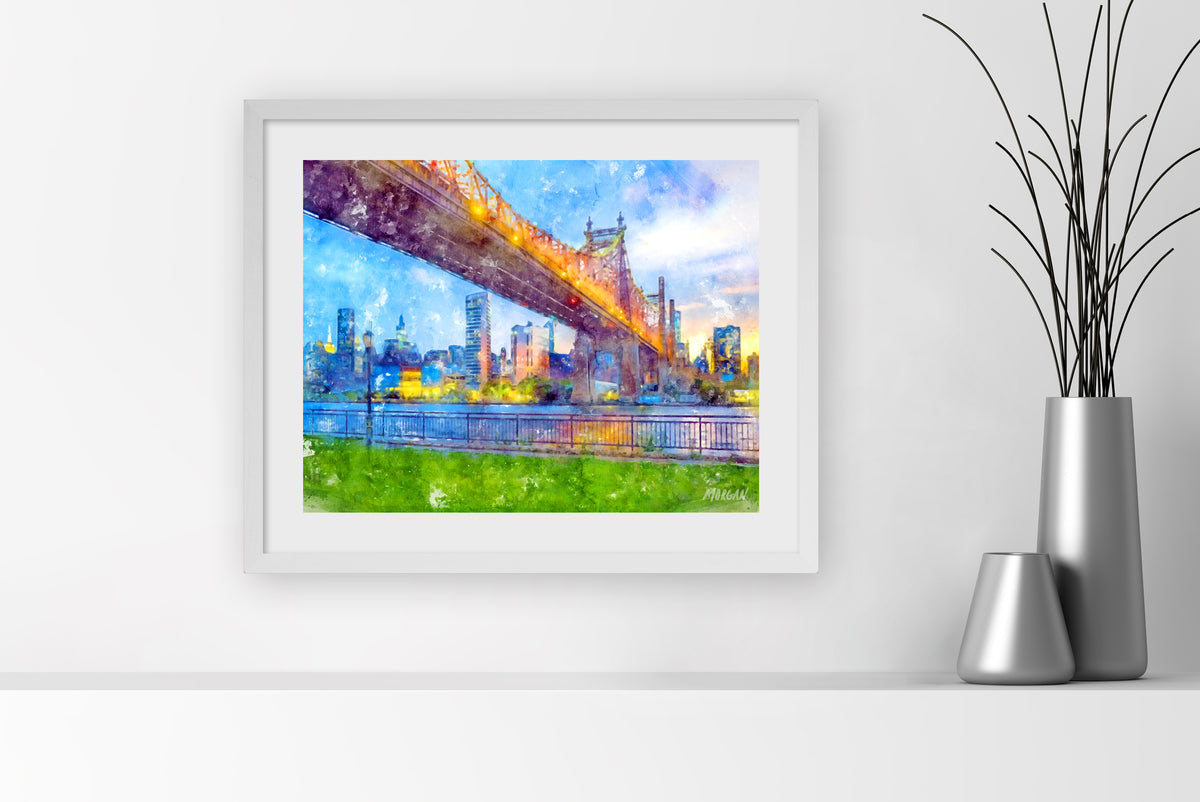 Brooklyn Bridge 20&quot;x16&quot; Art Print White Frame