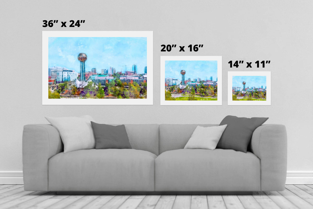 Knoxville Skyline - Knoxville Art Print Sizes