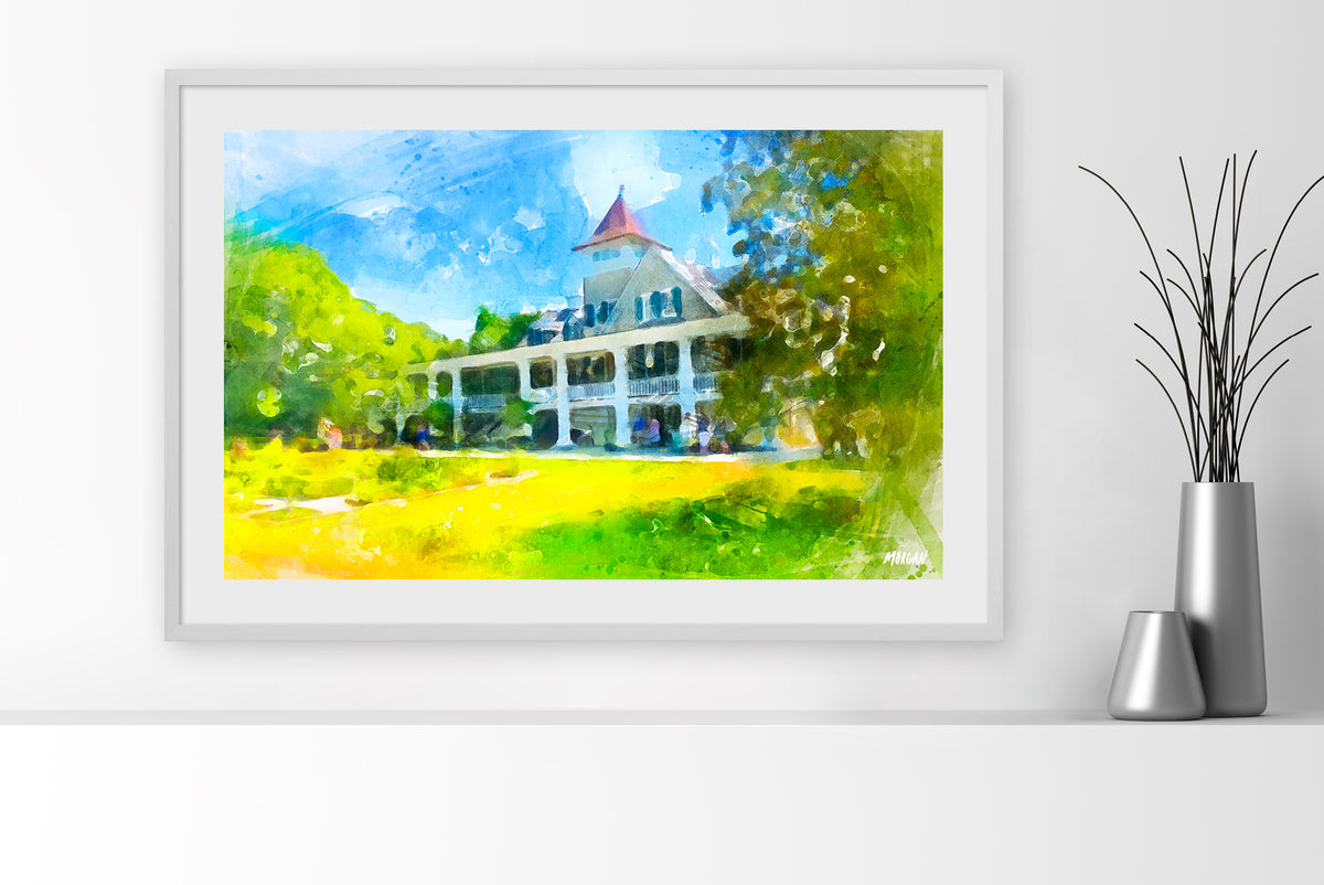 Magnolia Plantation Art Print 36&quot;x24&quot; White Frame