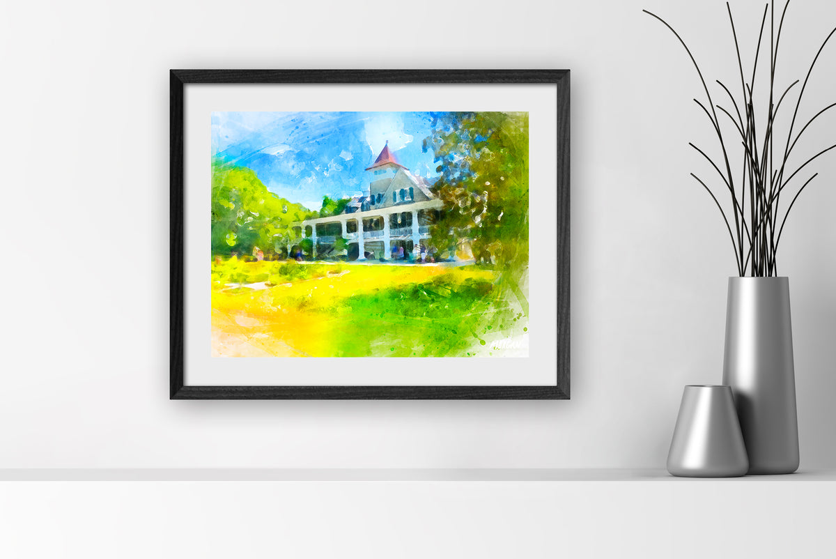 Magnolia Plantation Art Print 20&quot;x16&quot; Black Frame