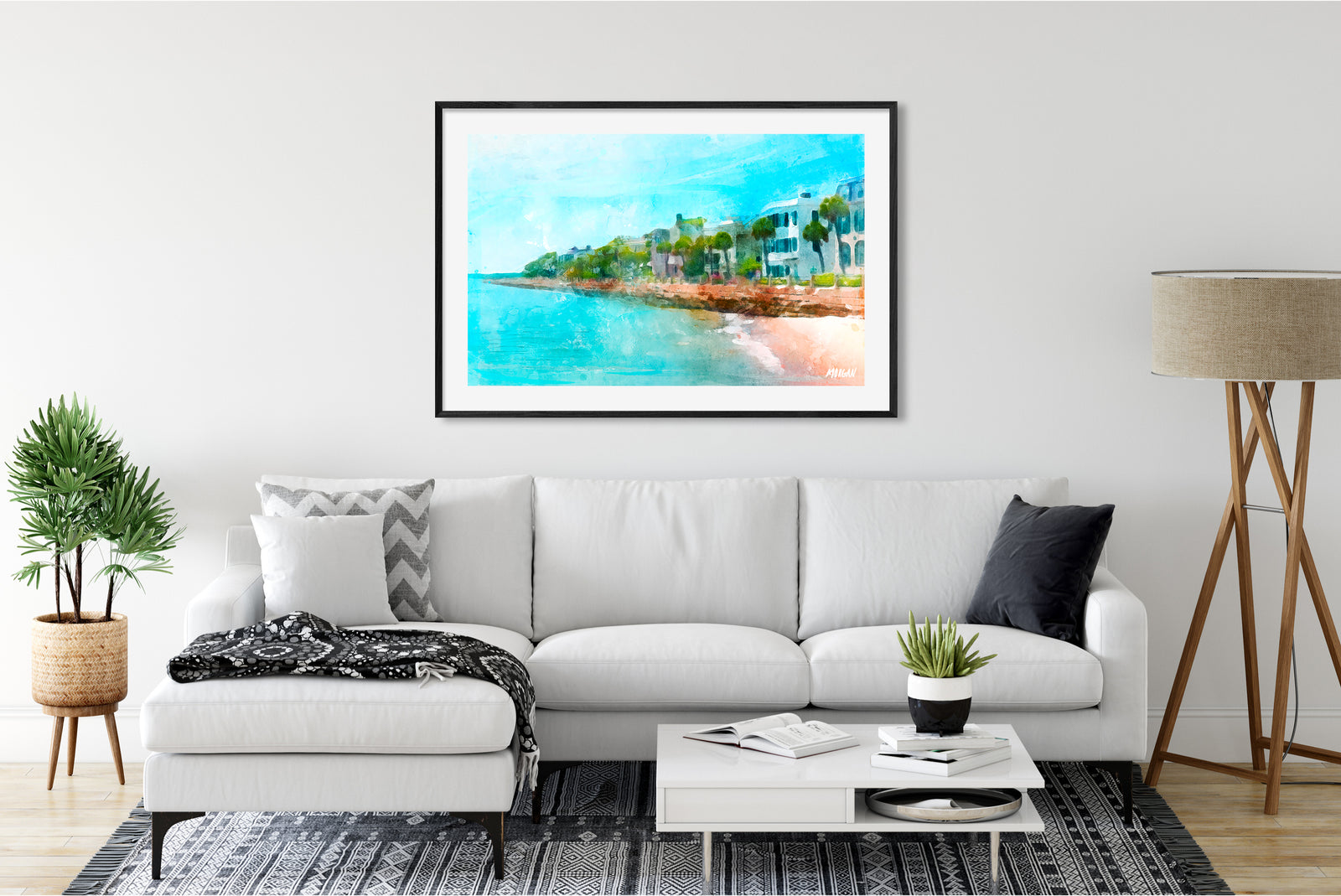 The Battery - Charleston Art Print in room