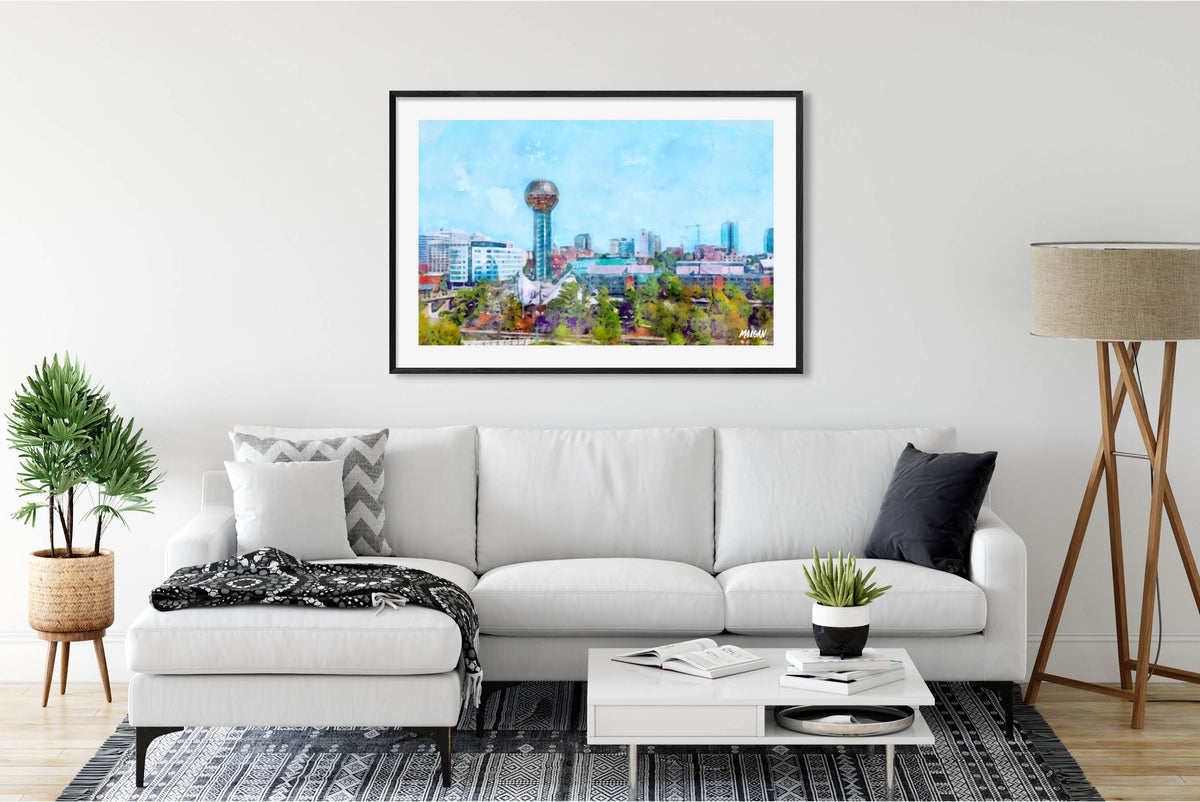 Knoxville Skyline - Knoxville Art Print in Room 