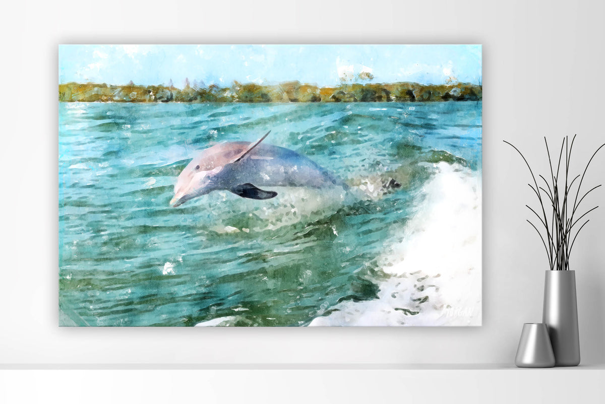 Dolphin 60x40 Canvas Wall Art