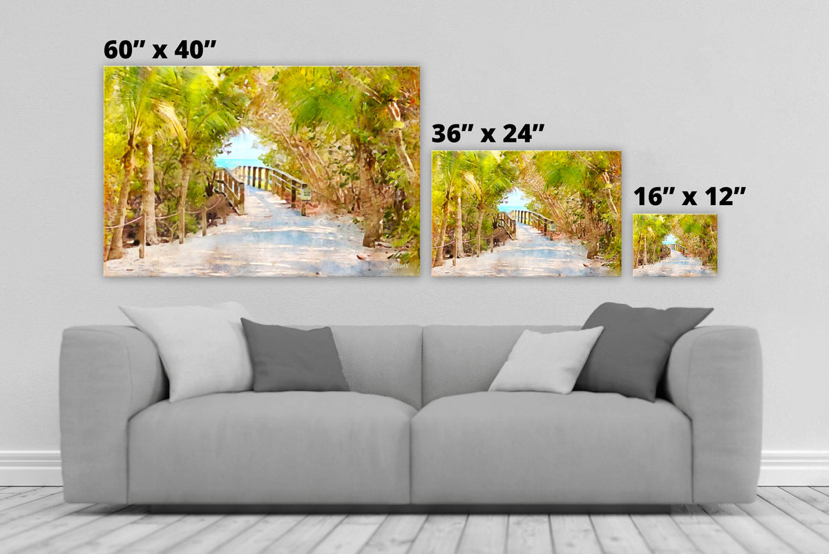 Tunnel to the Sea Canvas sizes
