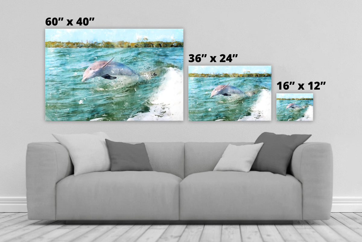 Dolphin Canvas Wall Art Sizes