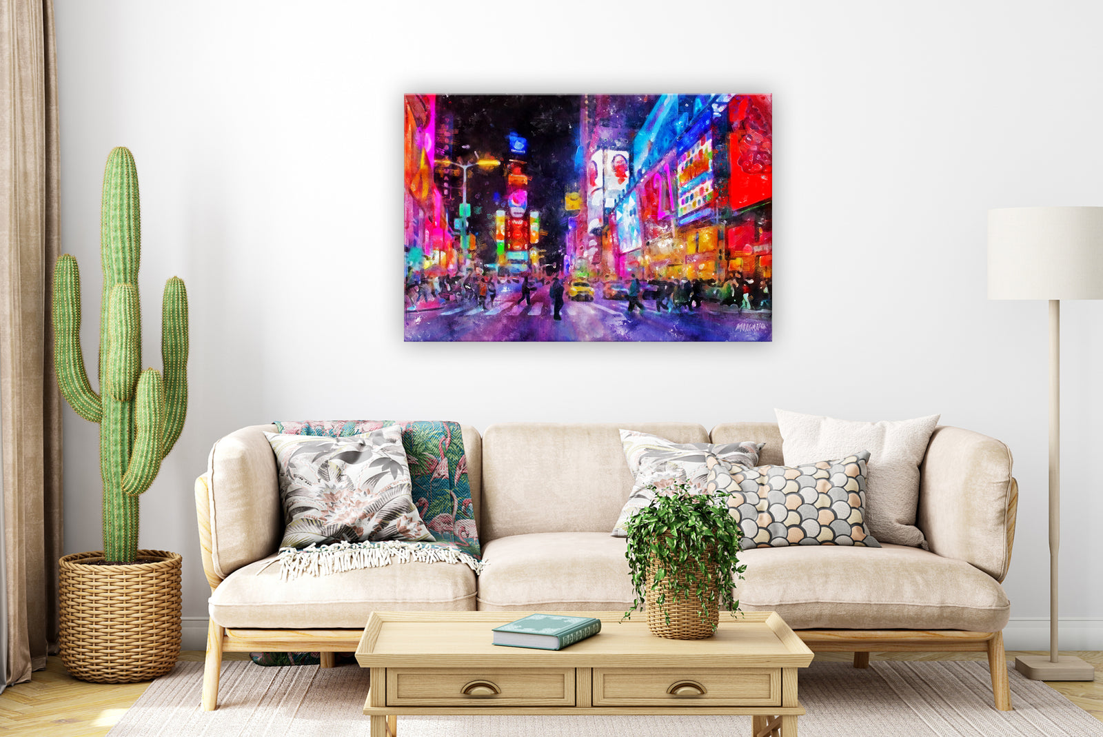 Times Square Watercolor Canvas