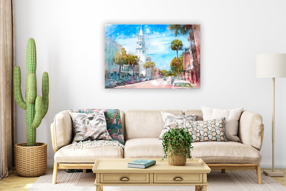 St. Micheals Church Giclee Canvas in room