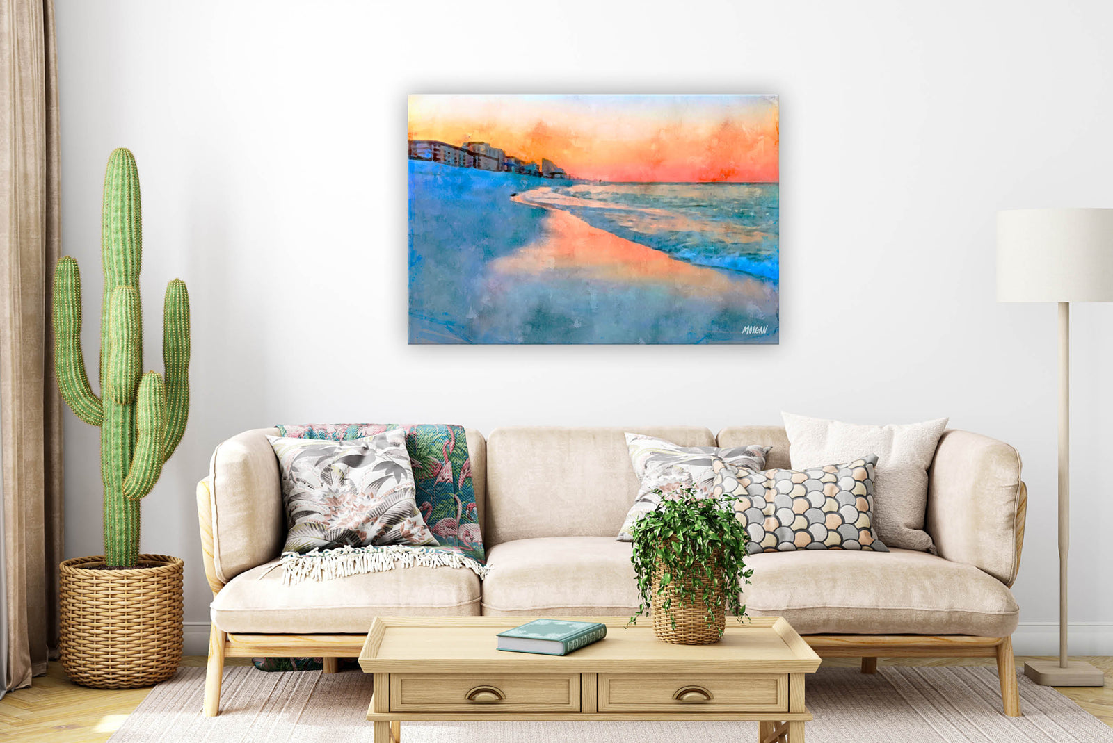 Panama City Beach at sunrise canvas in room