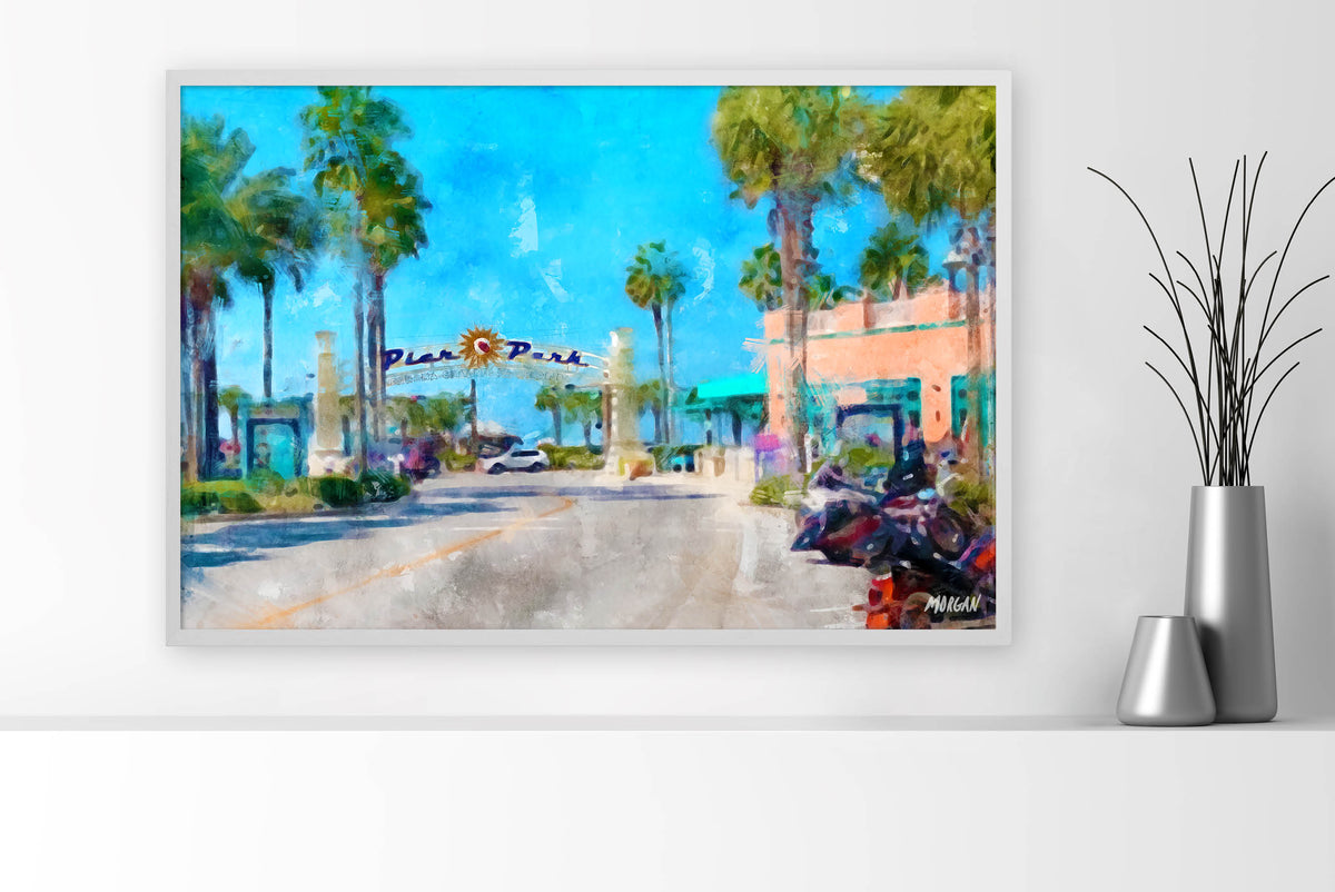 Pier Park 36x24 Canvas in white frame PCB Florida
