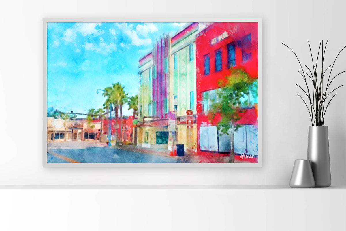 Golden Age - Downtown Panama City 36x24 Canvas in white frame