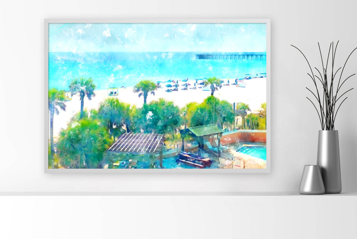 From the Balcony - PCB 36x24 Canvas in white frame Wall Art