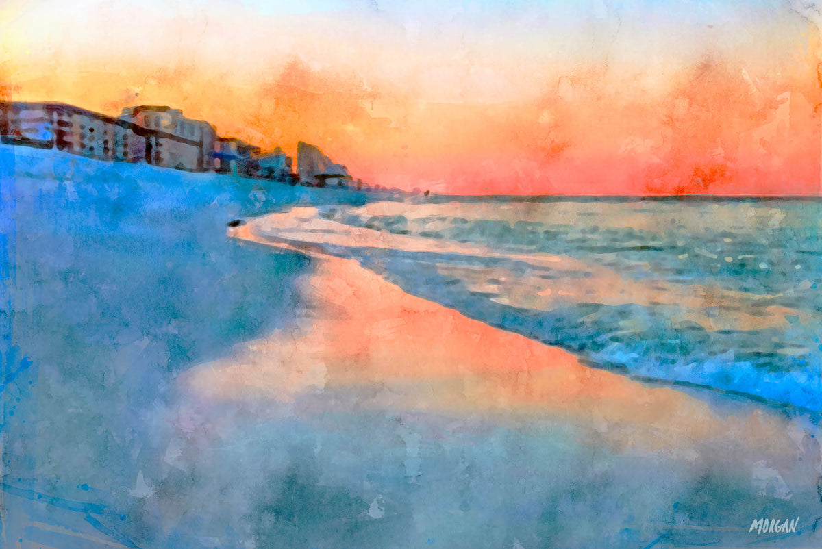 6 AM - Panama City Beach Watercolor Art Print