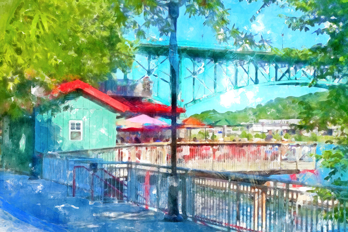 Along the River - Knoxville Water Color Art Print