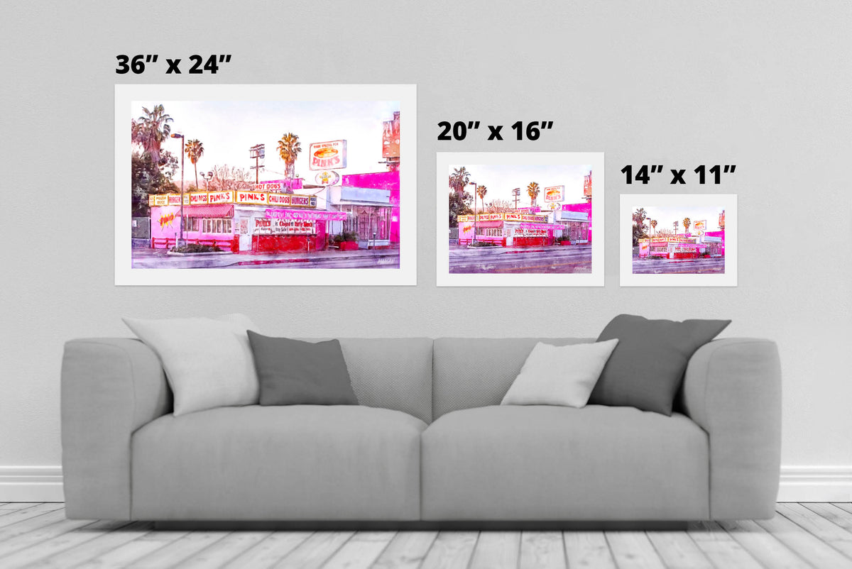 Pink&#39;s Hot Dogs - Los Angeles Art Prints